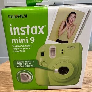 NEW, In Box, FujiFilm Instax Mini 9 Camera, Polaroid Camera, Lime Green